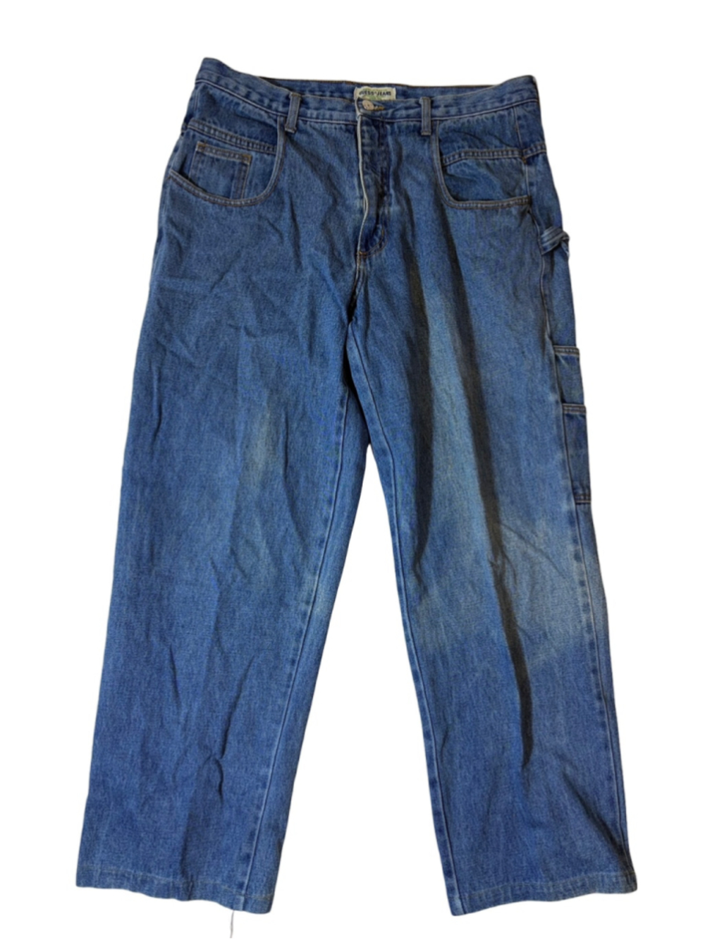 Vintage Guess Jeans USA Made Carpenter Denim Baggy Workwear Size 36